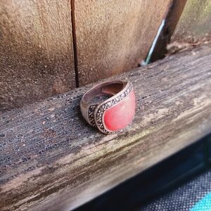 Elegant Coral Stone Ring